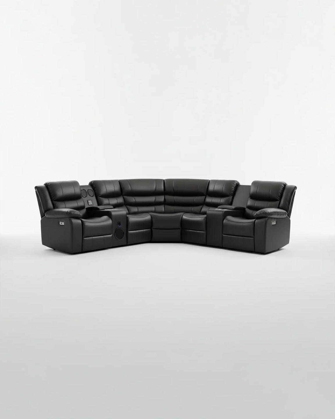 Sectionnel d'angle inclinable électrique Costa - Noir